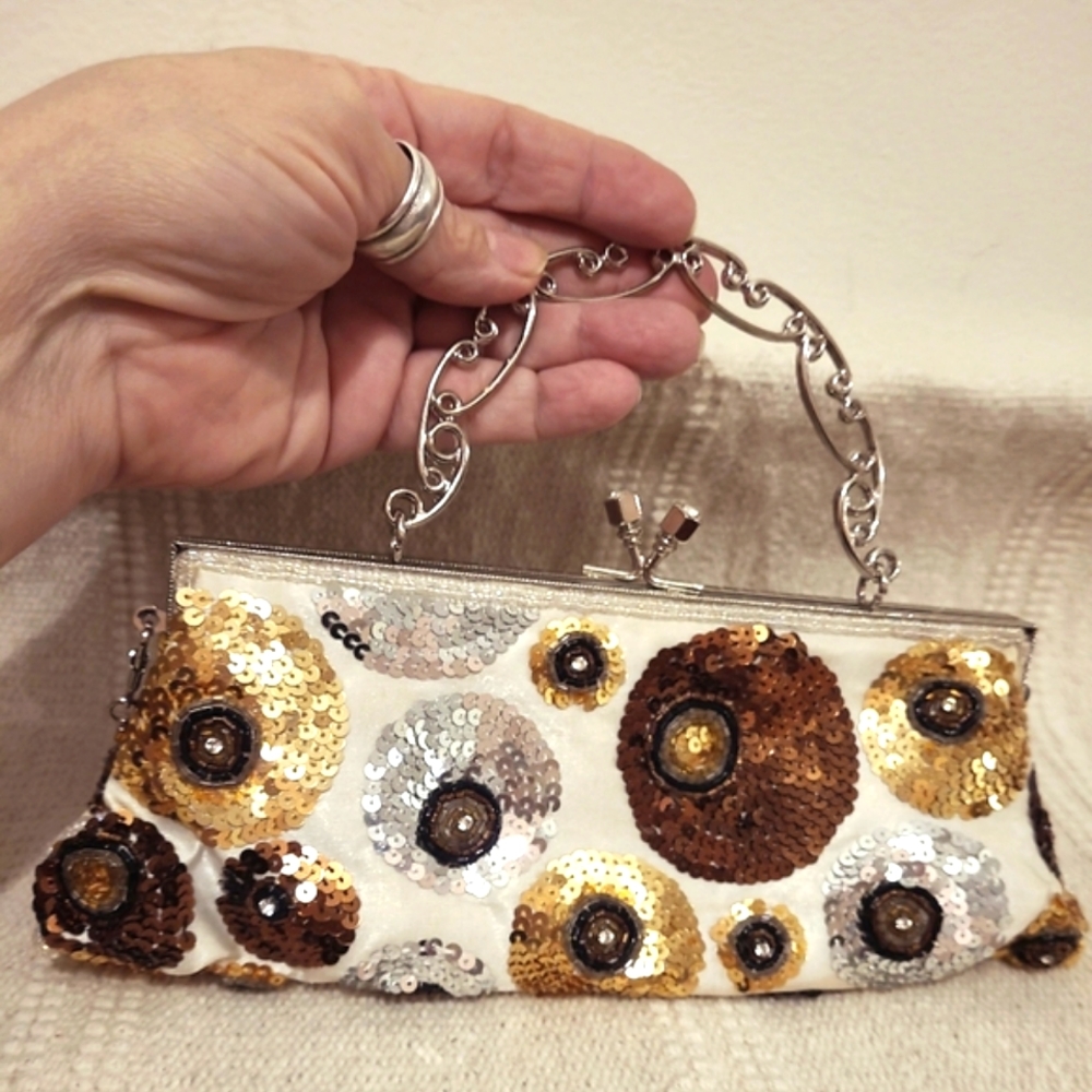 Vintage Sequined Clutch/Crossbody Purse